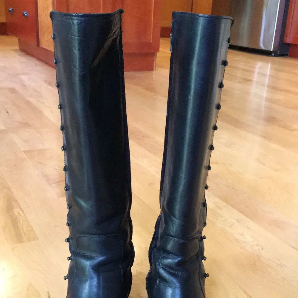 COLE HAAN | Black Leather Tall Boots Ridding Boots